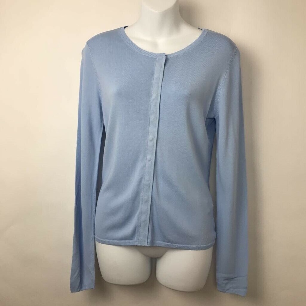 Yuka Resort Cardigan Sweater Blue Long Sleeve Sz S